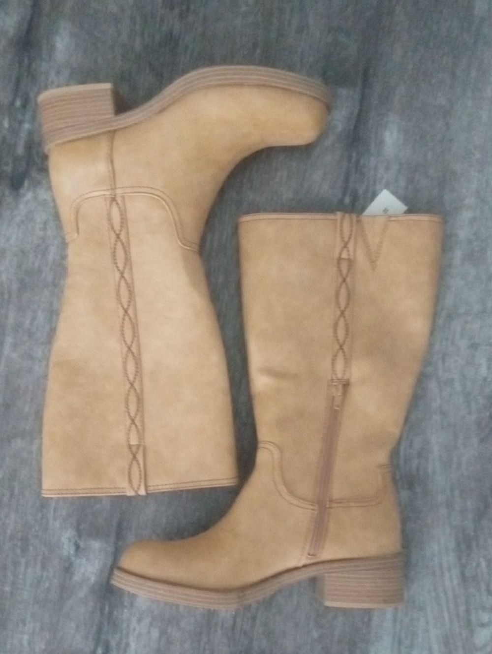 Tan Mid-calf Riding Boots - Picture 2 of 10